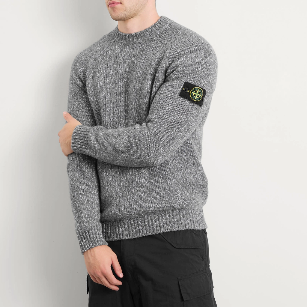 Stone Island Men's Mouline Wool Jumper Grey